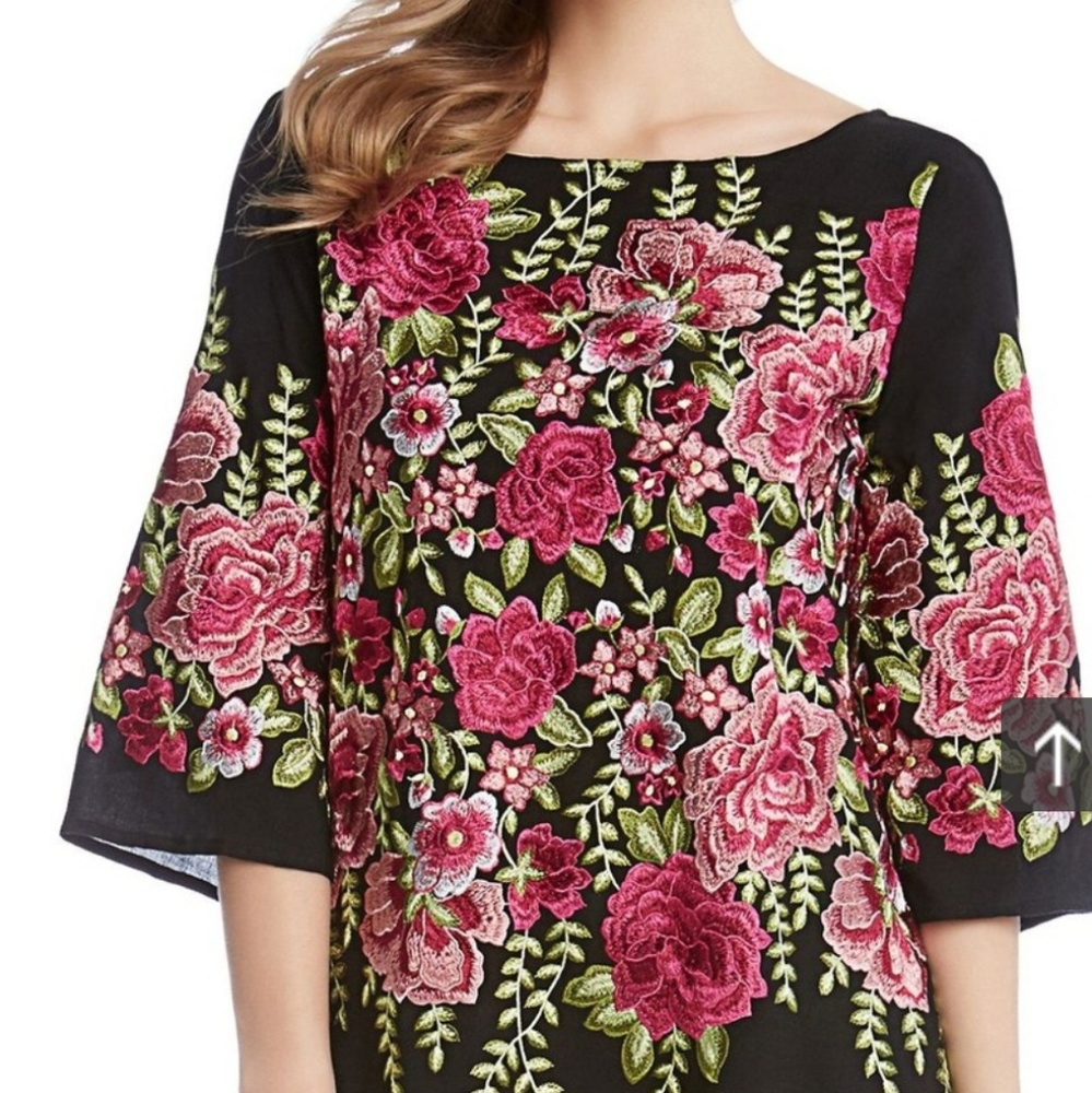 Embroidered Boat-Neck Top